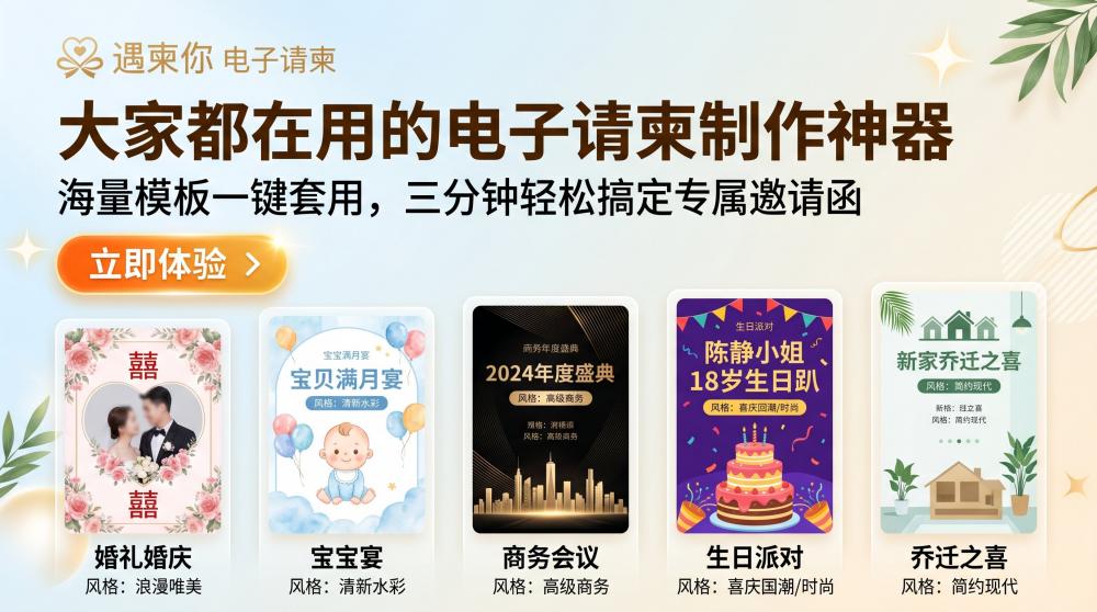 超萌宝宝电子邀请函模板！一键修改即用，新手零难度